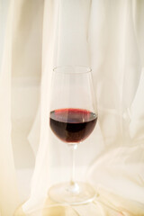 red wine in the glass