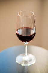 red wine in the glass