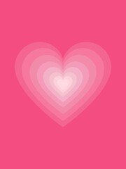 Light pink heart on fuchsia background vertical poster. love symbol for valentine's day card, mother's day,  marketing banner for advertising