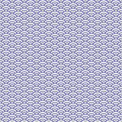 colorful simple vector pixel art seamless pattern of minimalistic very peri and white scaly japanese water waves pattern