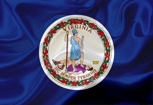 American flag of virginia state