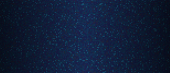 Abstract dark blue background with color squares.