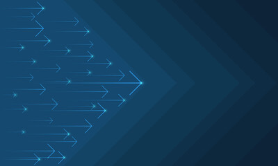 Blue abstract background with arrows. Speed lines illustration. Teamwork or leadership concept.