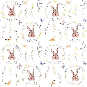 Seamless Pattern With Bunny