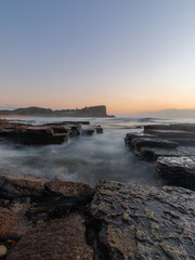 Dawn view of Avalon Beach coastline, Sydney, Australia.