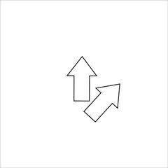 Arrow icon or logo in modern line style. High quality black outline pictogram for web site design and mobile apps. Vector illustration on a white background.