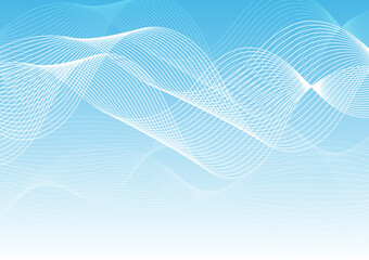 Wavy blue, white  abstract background.