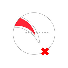 Dog nail trimming guide colorful outline icon. Pet claws cutting instruction with dangerous forbidden cut line
