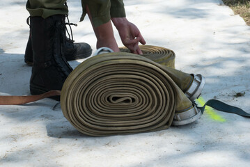 fire hose to extinguish fires and flames