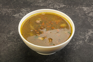 Lentil soup with chicken and vegetables