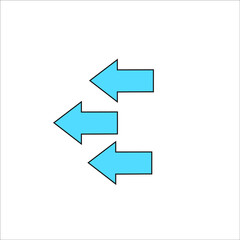 Set of blue arrow icons isolated on a white background,