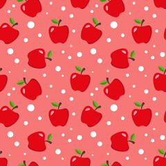 apple seamless pattern background. vector illustration