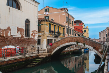 Fototapeta na wymiar Bridge over Canal in Venice, Italy
