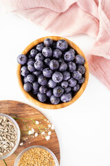 Fresh blueberries in a bowl ready to eat