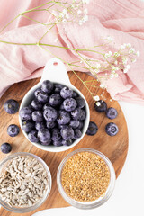 Fresh blueberries in a bowl ready to eat
