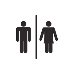 male and female flat icons, suitable for rooms and toilets, vector illustration