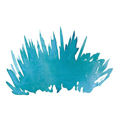 Torquoise green leaves. Watercolor illustration, hand painting. 