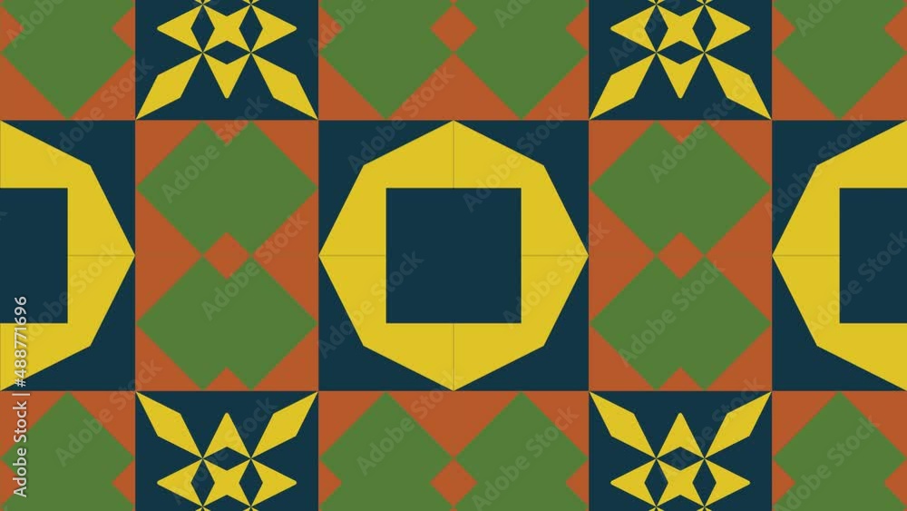 Aufkleber abstract multicolor dynamic mosaic. motion graphic background with flat design. geometric pattern wi