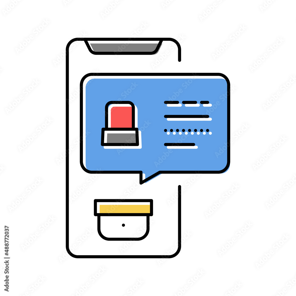Poster security application message color icon vector isolated illustration