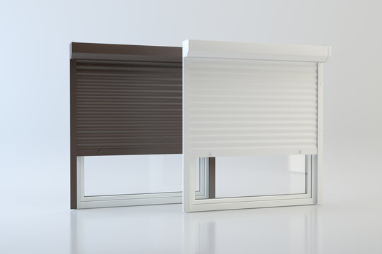 Two window rollers, 3d illustration