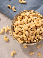 Dry nuts in glass jars, on white background. Food storage. Glass Containers. Kitchen need.
