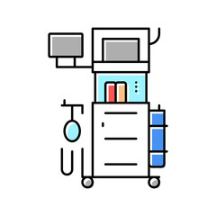 anesthesia machine color icon vector illustration