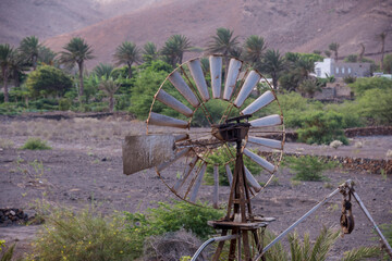 Antiguo molino en la zona del Madeiral en la isla de San Vicente de Cabo Verde