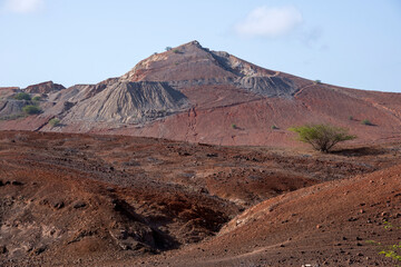 Geografía volcánica en la zona del Madeiral en la isla de San Vicente de Cabo Verde