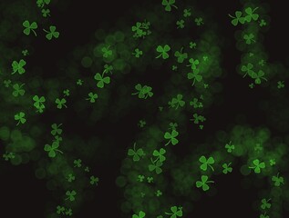 Shamrock flying in the air on black background