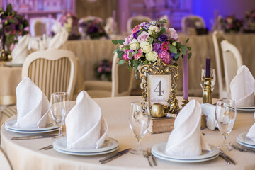 table set for a wedding reception