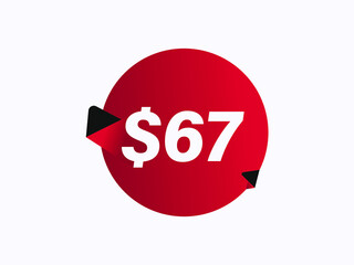 $67 USD sticker vector illustration
