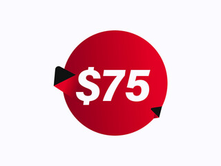 $75 USD sticker vector illustration