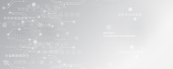 Obraz premium Abstract technology background, Illustration, Hi-tech communication concept innovation background, science and technology digital background