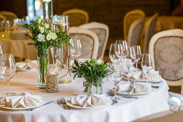 table set for a dinner