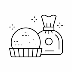 chocolate candy in spherical form line icon vector illustration