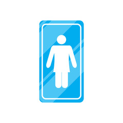 woman icon, flat symbol, suitable for bathroom and others, vector illustration