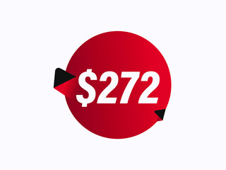 $272 USD sticker vector illustration