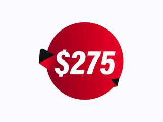 $275 USD sticker vector illustration