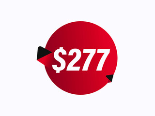 $277 USD sticker vector illustration