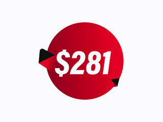 $281 USD sticker vector illustration