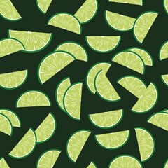 Citrus lime slices seamless pattern