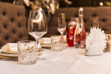 champagne glasses on the table