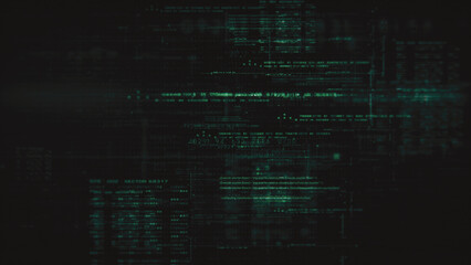 Artificial Intelligence Cryptocurrency Blockchain Matrix Simulation and deep learning performing analytic computational background