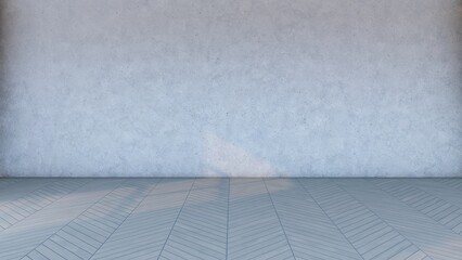 3D rendering illustration of wall and striped floor 