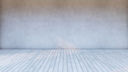 3D rendering illustration of wall and striped floor 