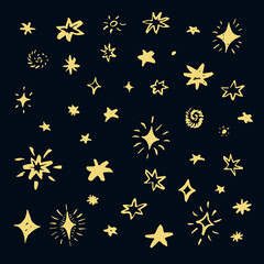 stars on the sky vector illustrations set