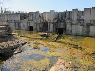 Flooded and abandoned soviet bunker