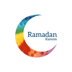 Ramadan Kareem Greeting Card. Ramadhan Mubarak. Translated Happy and Holy Ramadan. The month of fasting for Muslims. Arabic Calligraphy. Logo for Ramadan in Arabic type.
