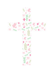 floral christian cross