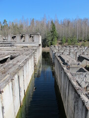 Flooded and abandoned soviet bunker